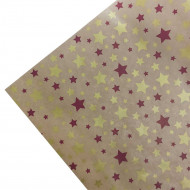 Крафт-бумага в рулоне Звезды фиолетовые пурпурные размер 70см*10м