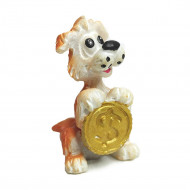 Фигура Собачка с деньгами размер 3,5*2см