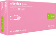 Перчатки нитриловые Nitrylex Pink розовые 50 пар S, L 