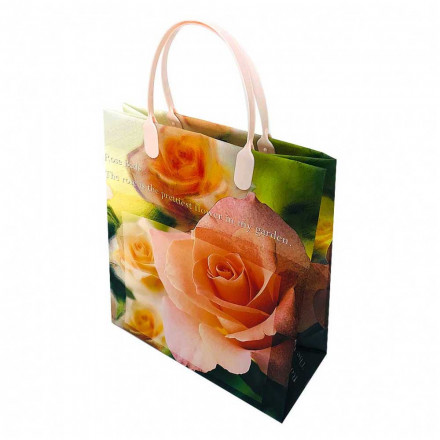 Пакет сумка размер 23*26см Персиковые розы