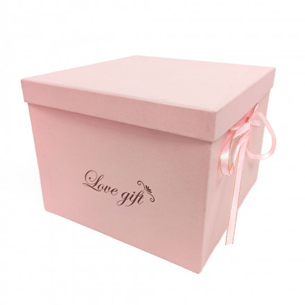 Коробка квадрат Love Gift с двойным дном в 2-х размерах