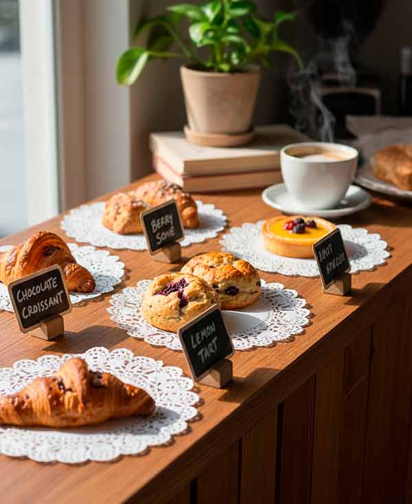 Ажурные салфетки в кондитерской