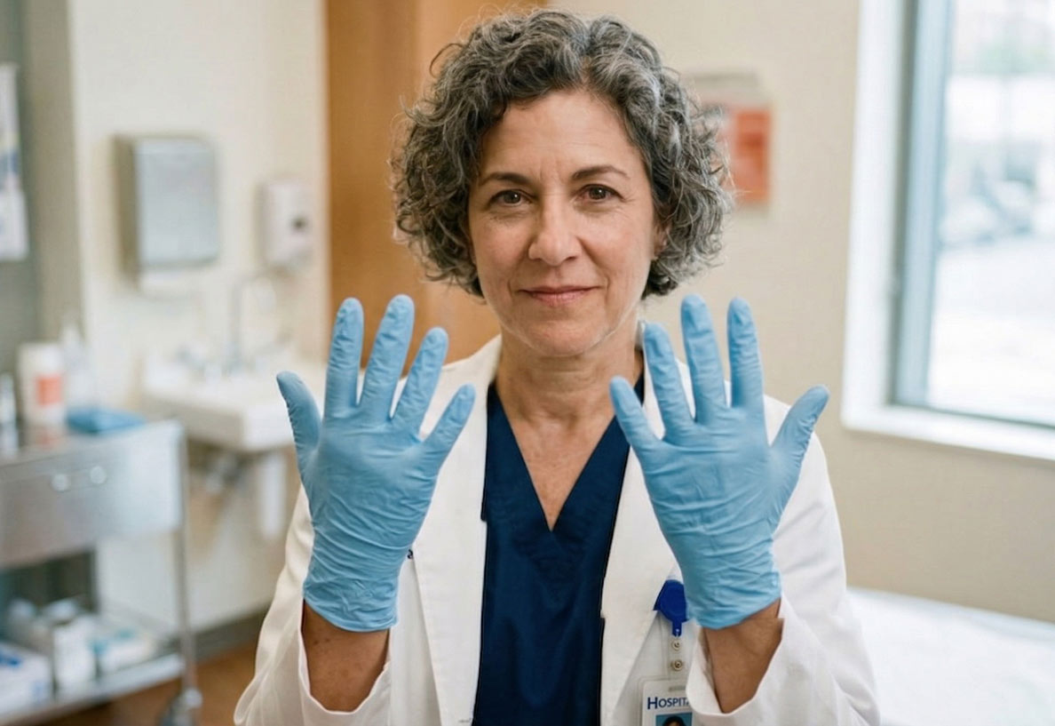 Латексные перчатки медработника