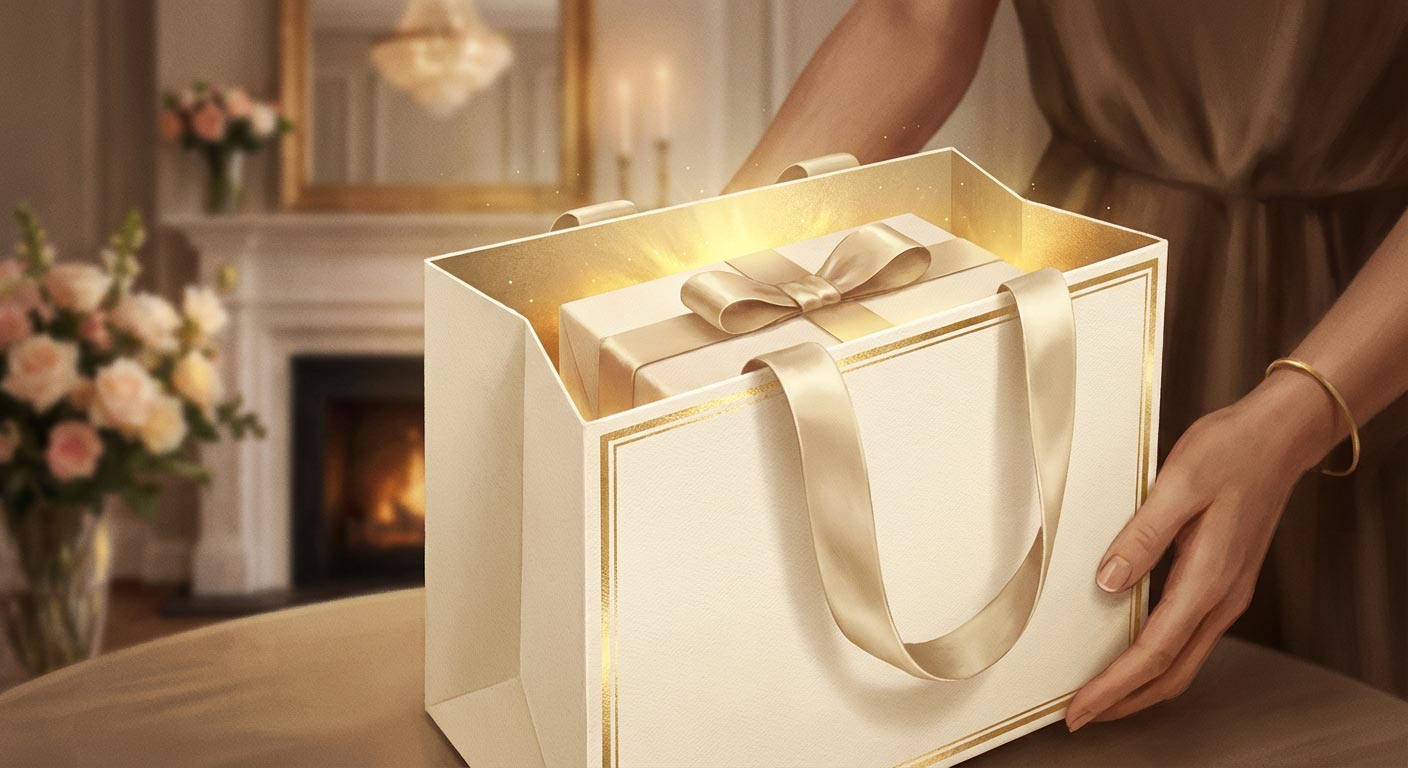 Люксовый пакет усиливает впечатление от подарка