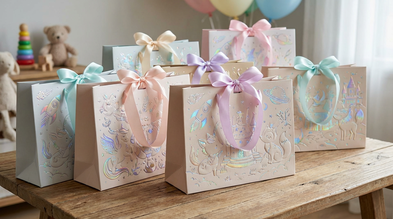 Пакет люкс с детским объемным принтом