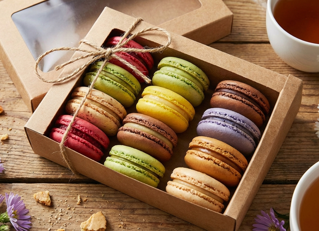 Коробка пирожных макарон