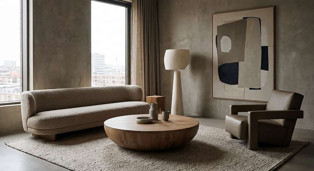 Матовый интерьер современной гостиной