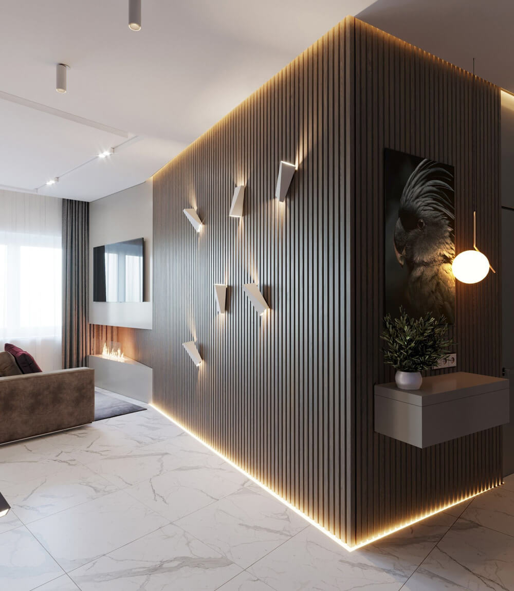 Парящая стена с подсветкой