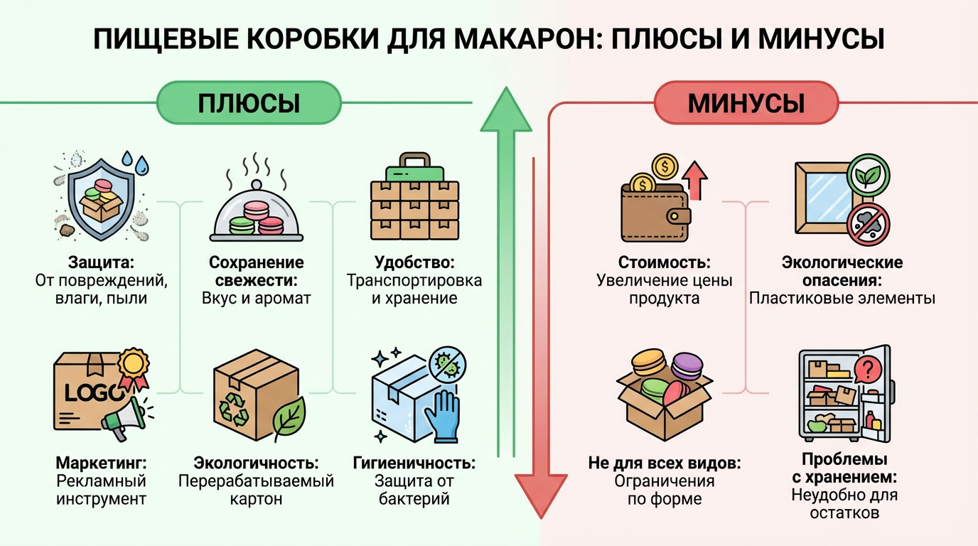 Плюсы и минусы упаковки для пирожных макарон
