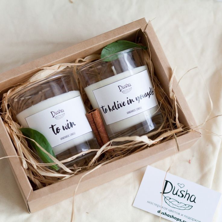Свечи ручной работы в крафтовой коробке Свечи ручной работы в крафтовой коробке