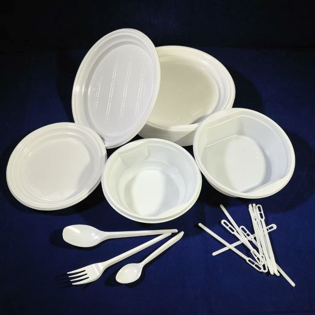 Одноразовые тарелки, ложки, вилки