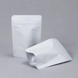 Дой-пак белый матовый металл внутри с замком zip-lock 105*150мм (35+35) уп 10шт