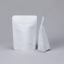 Дой-пак белый матовый металл внутри с замком zip-lock 105*150мм (35+35) уп 10шт