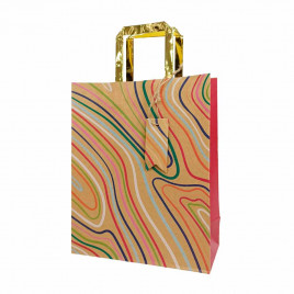 Пакет крафт с золотой ручкой размер 26*32*12см