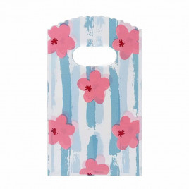 Пакет вырубной ПНД Розовые цветы 9*15см 45 мкм 50шт