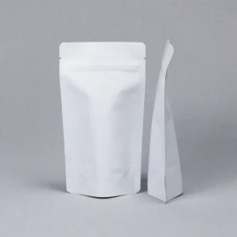 Дой-пак белый матовый металл внутри с замком zip-lock 105*190мм (35+35) уп 10шт