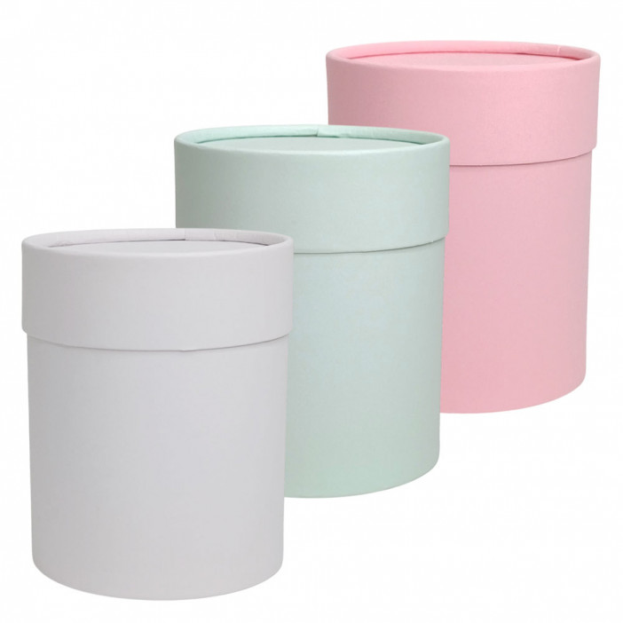 Коробка цилиндр однотонный мини размер 10*10см