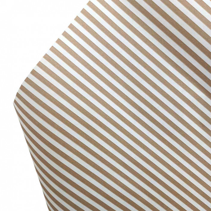 Бумага белая крафт в рулоне Полоски коричневые размер 50см*10м