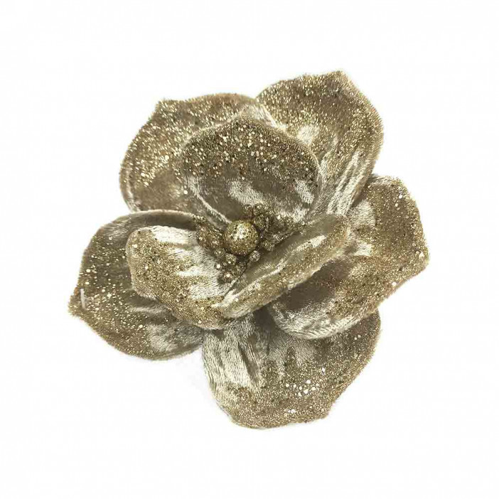 Цветок-декор на прищепке новогодний размер d-12см