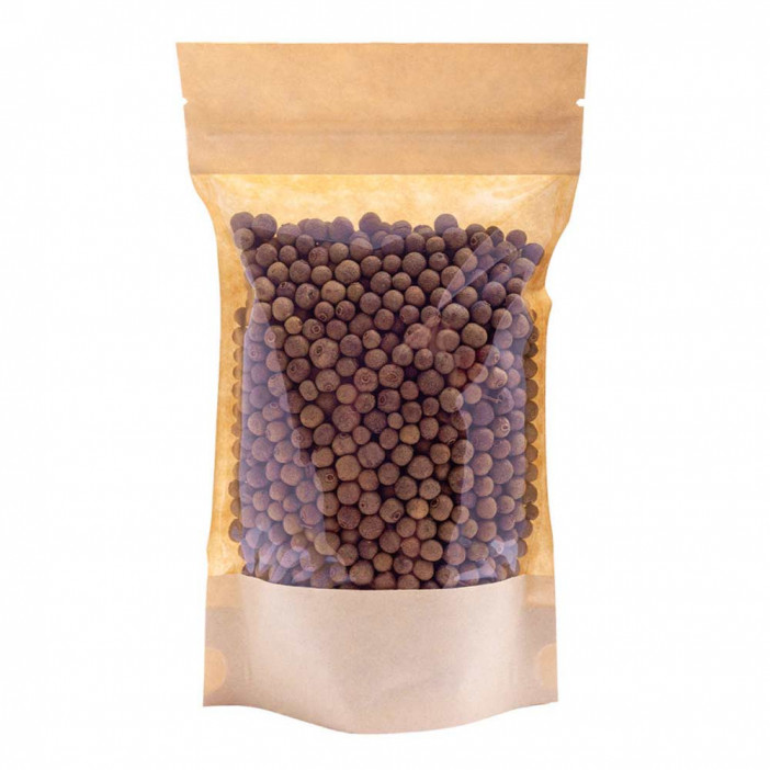 Дой-пак бумажный крафт с окном с замком zip-lock 135*225+(35+35) уп 10шт