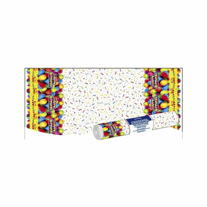 Скатерть одноразовая 120*160см в рулоне 5 шт День рождения