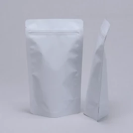 Дой-пак белый матовый металл внутри с замком zip-lock 120*210мм (35+35) уп 10шт