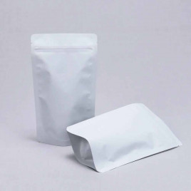 Дой-пак белый матовый металл внутри с замком zip-lock 120*210мм (35+35) уп 10шт