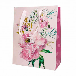 Пакет ЛЮКС Цветы с глиттером размер 18*23*10см