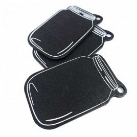 Теги из дерева Баночки черные размер 4,5*0,8*7,1см  уп 3шт