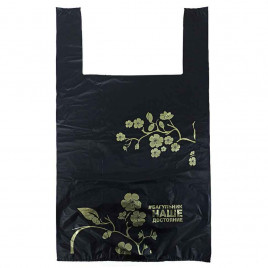 Пакеты майка ПНД Багульник 43*69см 50мкм черная 100шт