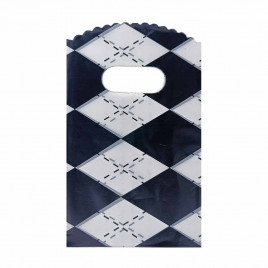 Пакет вырубной ПНД Ромбы черно-белые 9*15см 45 мкм 50шт