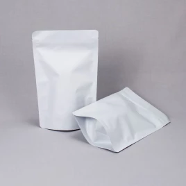 Дой-пак белый матовый металл внутри с замком zip-lock 170*260мм (45+45) уп 10шт