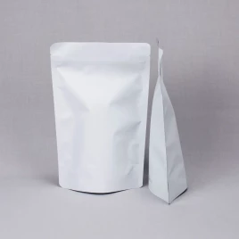 Дой-пак белый матовый металл внутри с замком zip-lock 170*260мм (45+45) уп 10шт