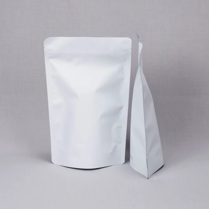 Дой-пак белый матовый металл внутри с замком zip-lock 170*260мм (45+45) уп 10шт