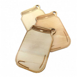 Теги из дерева Баночки размер 4,5*0,8*7,1см  уп 3шт