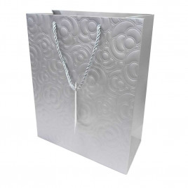 Пакет ЛЮКС Цветы с тиснением размер 26*32*12см