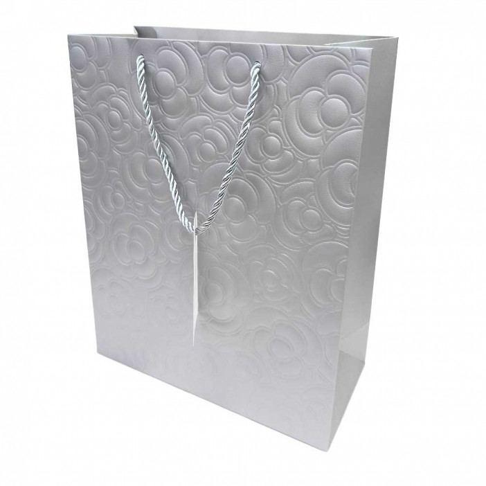 Пакет ЛЮКС Цветы с тиснением размер 26*32*12см