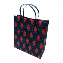 Пакет сумка размер 23*26см Бордовые ромбы
