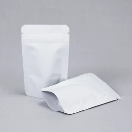 Дой-пак белый матовый металл внутри с замком zip-lock 80*120мм (35+35) уп 10шт
