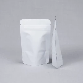 Дой-пак белый матовый металл внутри с замком zip-lock 80*120мм (35+35) уп 10шт