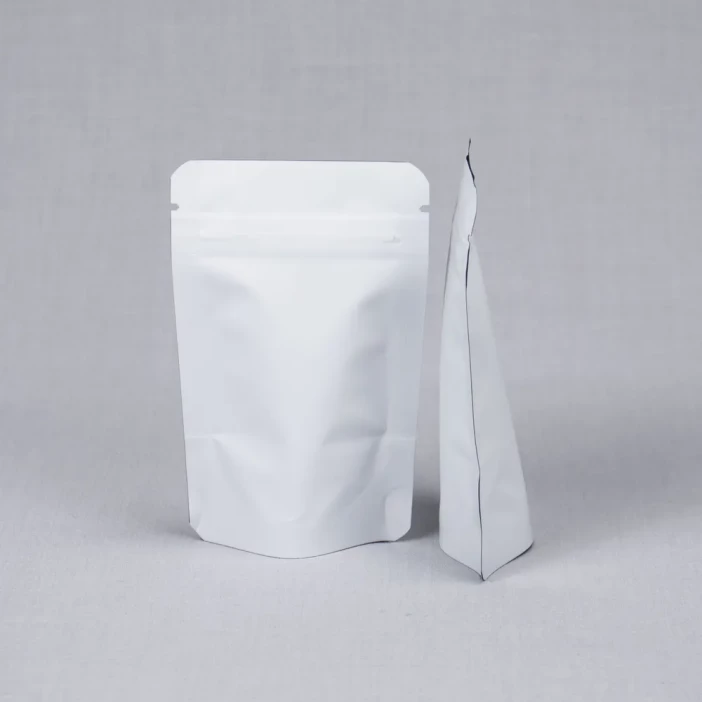 Дой-пак белый матовый металл внутри с замком zip-lock 80*120мм (35+35) уп 10шт