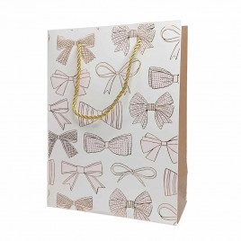 Пакет ЛЮКС Бантики с метал тиснением размер 18*23*10см