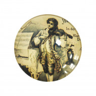Медальон из стекла на липучке Скрипач d-3см