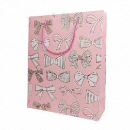 Пакет ЛЮКС Бантики с метал тиснением размер 26*32*12см