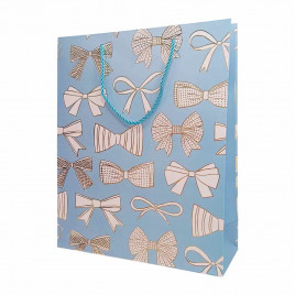 Пакет ЛЮКС Бантики с метал тиснением размер 26*32*12см