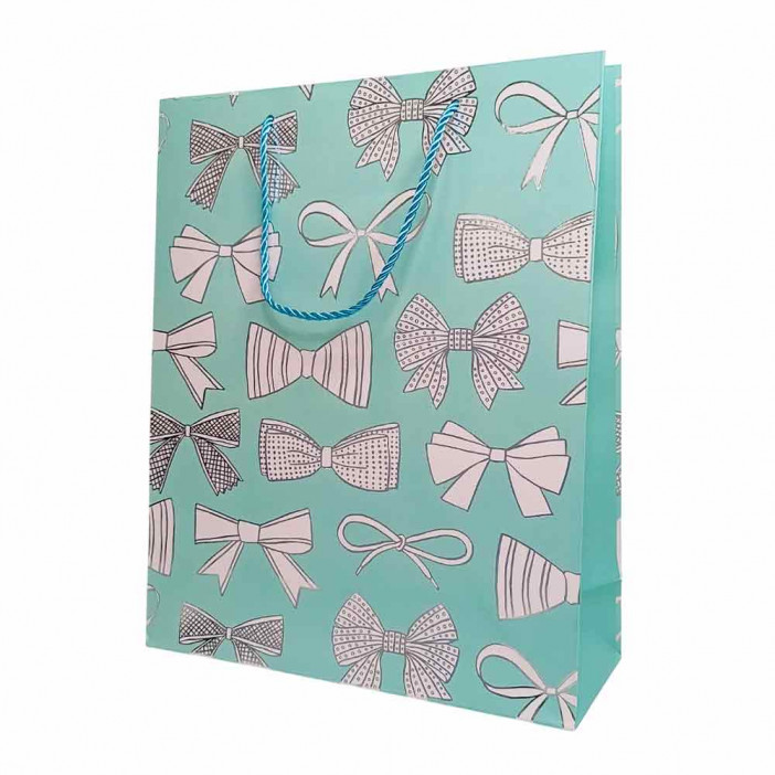 Пакет ЛЮКС Бантики с метал тиснением размер 26*32*12см