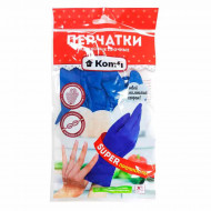 Перчатки Комфи латексные синие суперпрочные размер S, M, L, XL