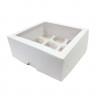 Изображение товара Коробка под капкейки на 9шт с окном белая размер 250*250*100мм