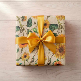 Бумага подарочная Солнечная дейзи размер листа 70см*100см уп 10л