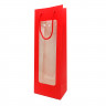 Изображение товара Пакет под бутылку ЛЮКС с окном красный размер 12,5*36*8,5см